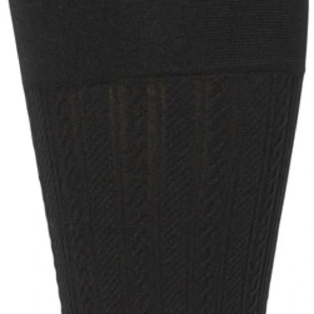 HUE CABLE KNIT RIB KNEE HIGH SOCKS BLACK OS NWT